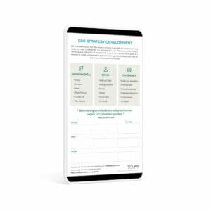 ESG Planner mock up on tablet - Yulan Sustainability