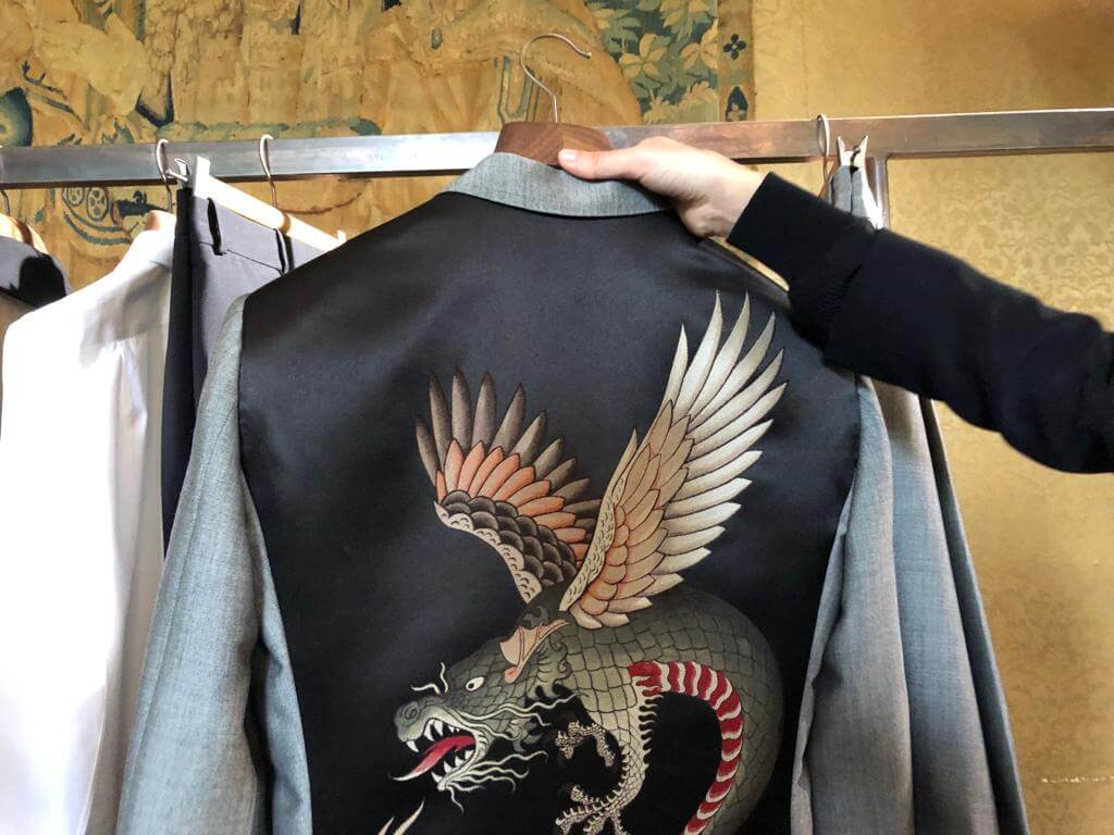 Jacket with embroidery on back